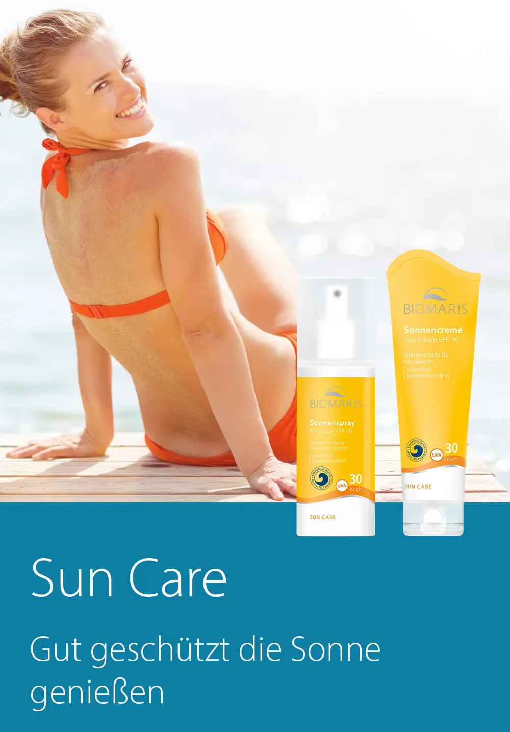 Sun Care Sun Care, Flasche, Kosmetik, Sonnenschutz, Person, Bademode
